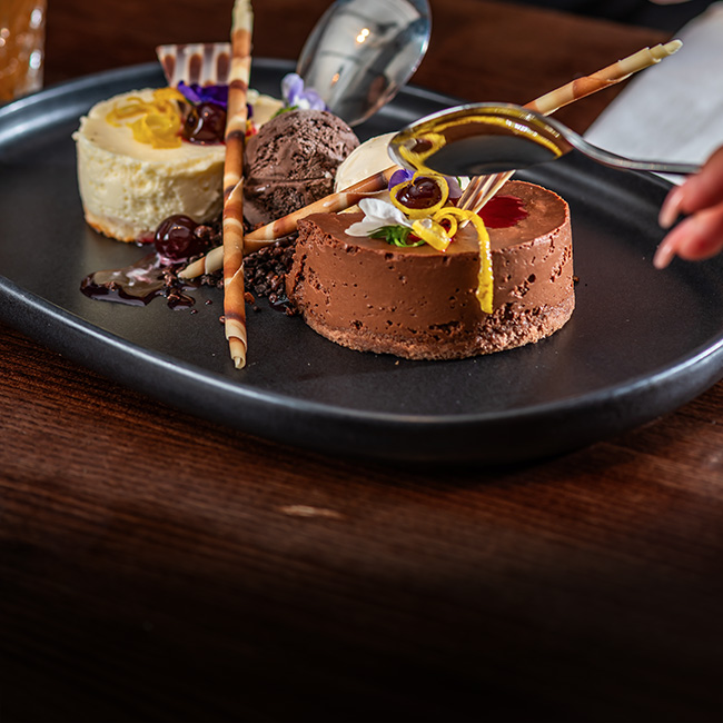 Dessert menu at The Trout Inn